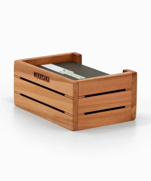 Woodsaka 3Line Kartvizit Kutusu - Kiraz - 10.9cm x 6.8cm x 4.5cm(h) - 3
