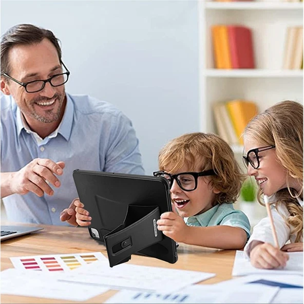 iPad Air 13 2024 Manyetik Standlı Kart Yuvalı Tablet Kılıfı - Siyah - 4