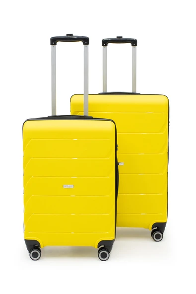 Copella Polipropilen & Kırılmaz 2'li Valiz Seti Orta & Kabin - Sarı