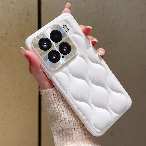 Xiaomi 15 Beyaz Coco Tarzı Su Kabağı Desenli Koruyucu Telefon Kılıfı