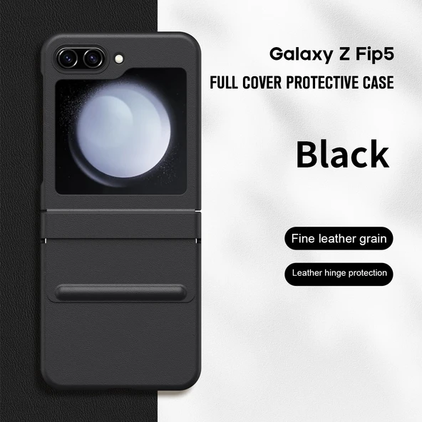 Samsung Galaxy Z Flip 5 Siyah Menteşe Korumalı Kılıf