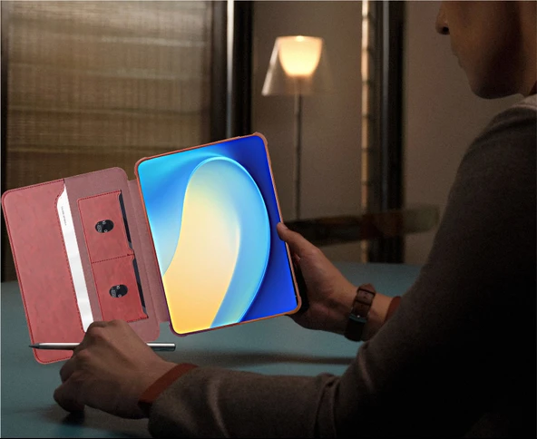 iPad 10 10.9 inç Çok Fonksiyonlu Manyetik Standlı Tablet Kılıfı - Kırmızı - 10