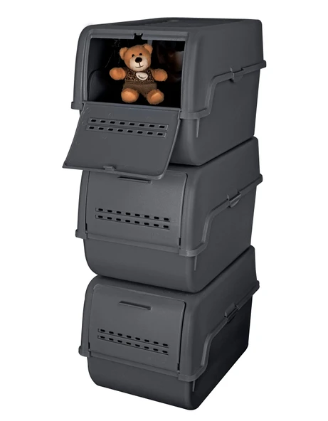 Motek MT-40 S-Box 8 Litre 3'lü Çok Amaçlı Organizer Düzenleyici Antrasit ( 3*8Litre ) - Resim 2