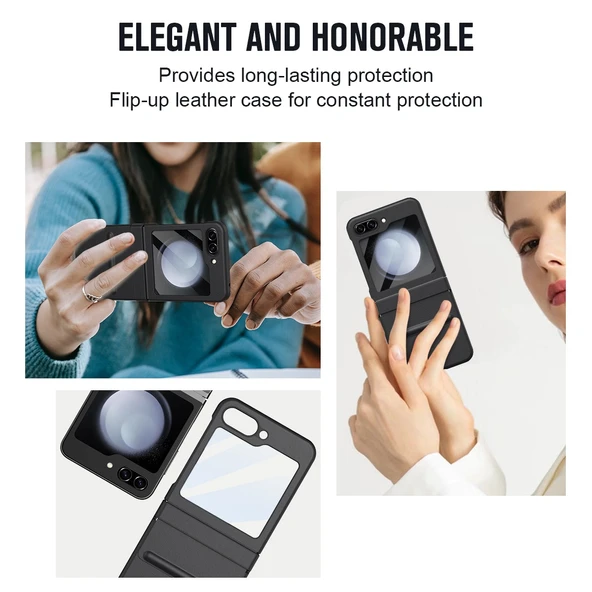 Samsung Galaxy Z Flip 5 Siyah Menteşe Korumalı Kılıf - 8