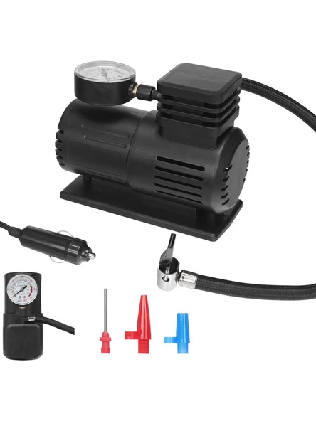 Asonic HK201 Siyah 120W 12V Çakmaklık Girişli 150 Psı Taşınabilir Bisiklet/ Araç Hava Komp