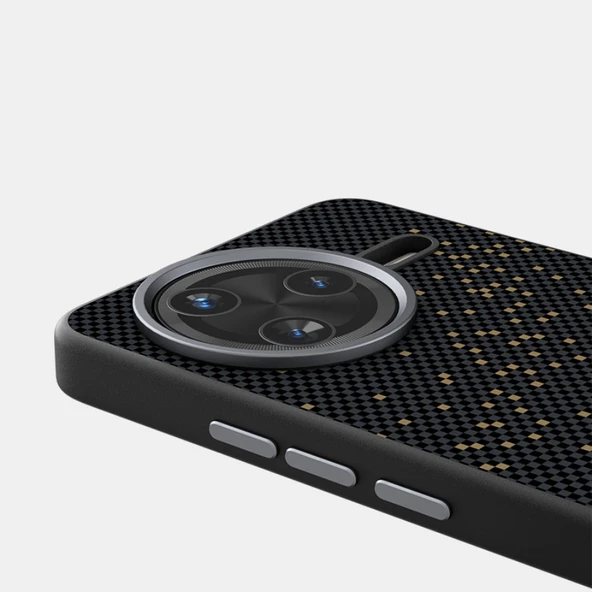 Xiaomi Redmi K80 6D Mikro Kabartmalı Manyetik Koruyucu Telefon Kılıfı - Siyah Altın - 6