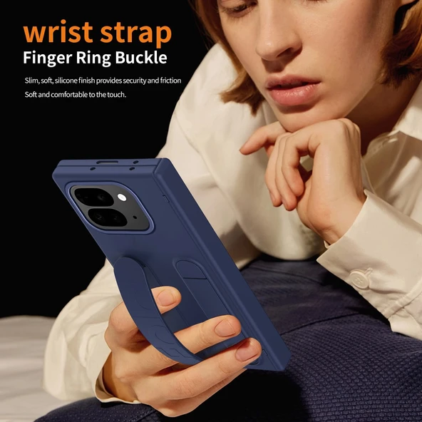 Google Pixel 9 Pro Fold Katlanır Standlı Bileklikli Darbeye Dayanıklı Tam Kaplama Kılıf - 5