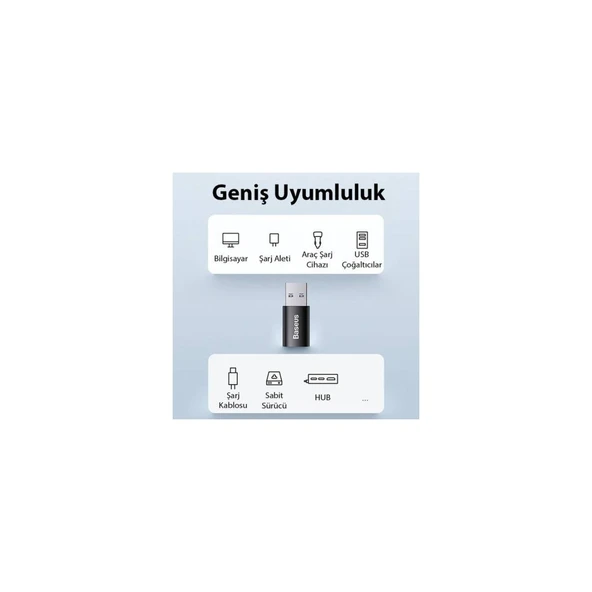 Baseus USB 3.1 To Type-C Otg Dönüştürücü Adaptör, 10 Gbps Veri Aktarım, Mini Type C Çevirici - Resim 3
