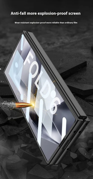 Samsung Galaxy Z Fold 6 Gri PC Telefon Kılıfı - Şık ve Sade - 7