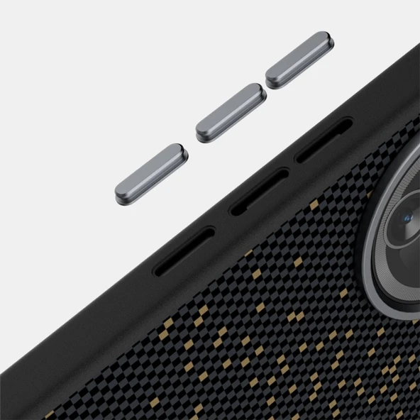 Xiaomi Redmi K80 6D Mikro Kabartmalı Manyetik Koruyucu Telefon Kılıfı - Siyah Altın - 5