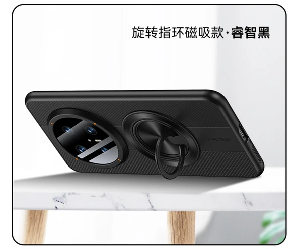 Huawei Mate 60 Pro Siyah Manyetik Halka Tutuculu Porsche Serisi Koruyucu Telefon Kılıfı - 2