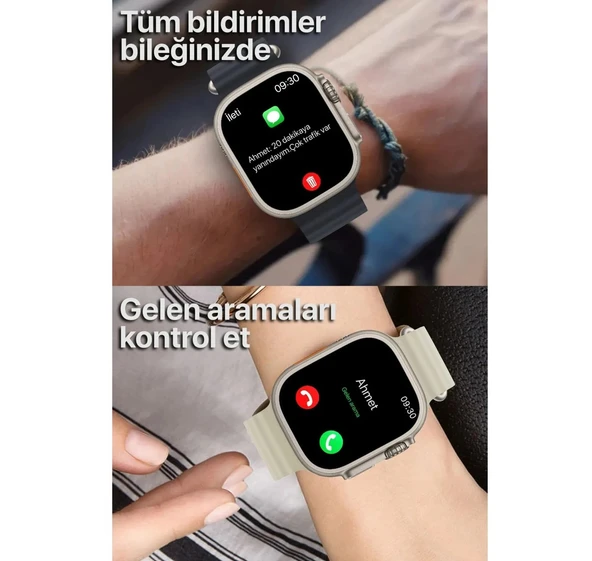 Smart Watch H11 ULTA 49mm Metal Kasa Akıllı Saat Çift Kordonlu Vidalı - 4