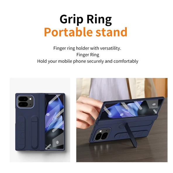 Google Pixel 9 Pro Fold Katlanır Standlı Bileklikli Darbeye Dayanıklı Tam Kaplama Kılıf - 8