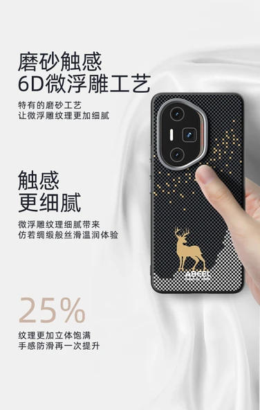 HONOR 300 Pro 6D Mikro Rölyef Manyetik Koruyucu Telefon Kılıfı - Siyah Altın - 10
