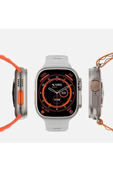 Smart Watch H11 ULTA 49mm Metal Kasa Akıllı Saat Çift Kordonlu Vidalı - 5
