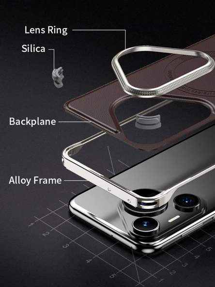 Huawei Pura 70 Ultra Manyetik Alaşımlı Tampon Telefon Kılıfı - Siyah - Resim 8