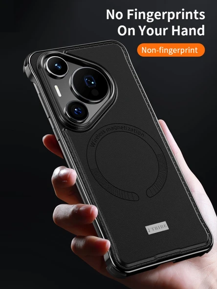 Huawei Pura 70 Ultra Manyetik Alaşımlı Tampon Telefon Kılıfı - Siyah - Resim 6