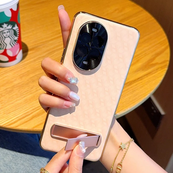 Huawei Nova 13 Pro Altın Kaplama Kılıf - Standlı