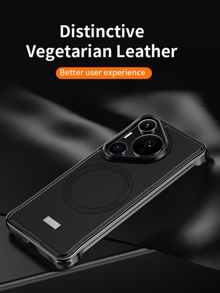 Huawei Pura 70 Ultra Manyetik Alaşımlı Tampon Telefon Kılıfı - Siyah - Resim 4