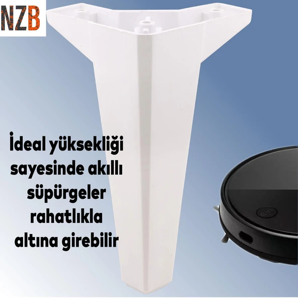 Mobilya Kanepe Sehpa TV Ünitesi Koltuk Ayağı 18 cm Beyaz Baza Ayak 4 Adet - 2