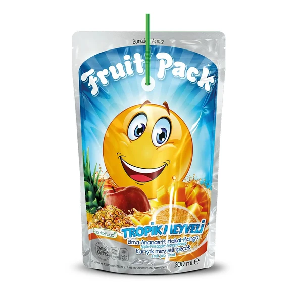 Fruit Pack Tropikal Meyveli İçecek 200 ml x 20 Adet - 3