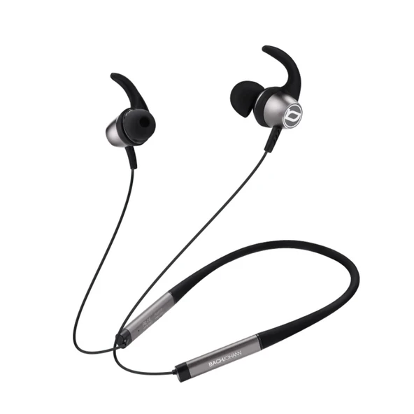 Bluetooth 5.0 Boyun Bandı Kulaklık - Siyah - Manyetik Tasarım