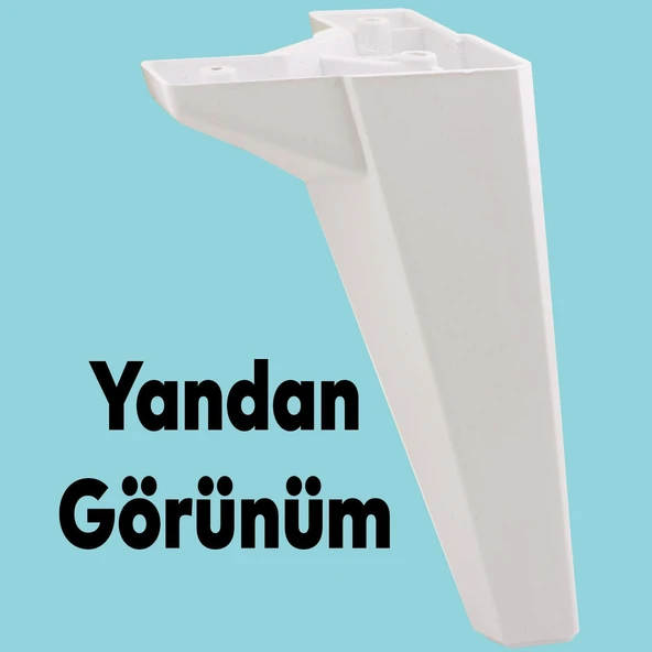 Mobilya Kanepe Sehpa TV Ünitesi Koltuk Ayağı 18 cm Beyaz Baza Ayak 4 Adet - 6