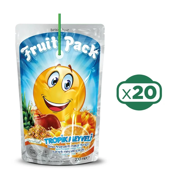 Fruit Pack Tropikal Meyveli İçecek 200 ml x 20 Adet