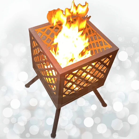 Şömine Bahçe Şöminesi Ateş Çukuru 60 Litre Geniş Hacim Bahçe Sobası Mangal Ateş Çanağı Fire Pit - 3