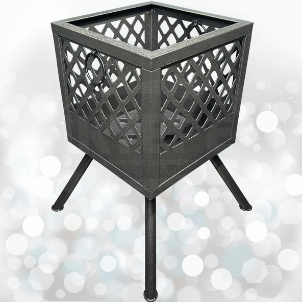 Şömine Bahçe Şöminesi Ateş Çukuru 60 Litre Geniş Hacim Bahçe Sobası Mangal Ateş Çanağı Fire Pit - 4