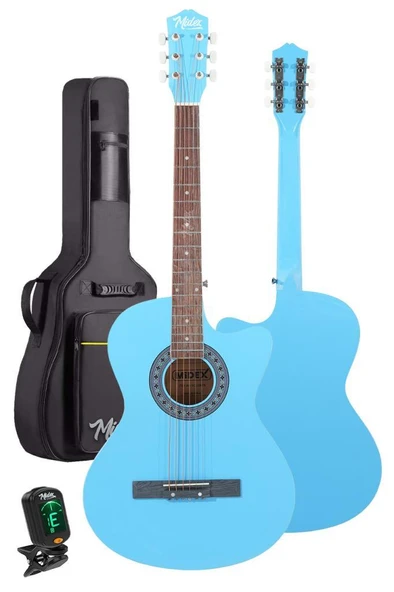 Midex XC-120LTB Kaliteli Akustik Gitar Gül Klavye Sap Ayarlı 4/4 Full Set - Resim 2