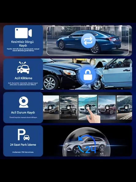 MPIA 10.2" CarPlay Android Auto Multimedya Ekranı 4K Ön/Arka Araç İçi Kamera Kayıt Destekli - 6