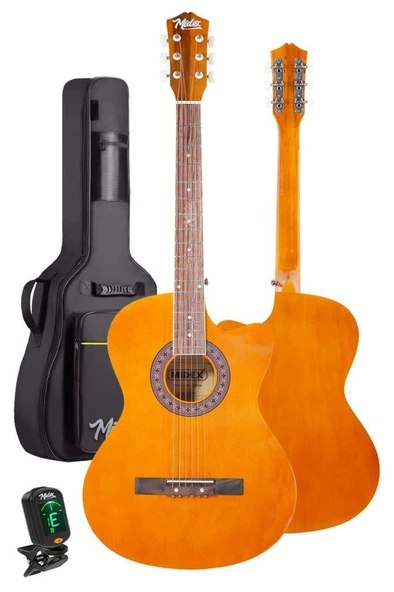 Midex XC-120BRW Kaliteli Akustik Gitar Gül Klavye Sap Ayarlı 4/4 Full Set - Resim 2