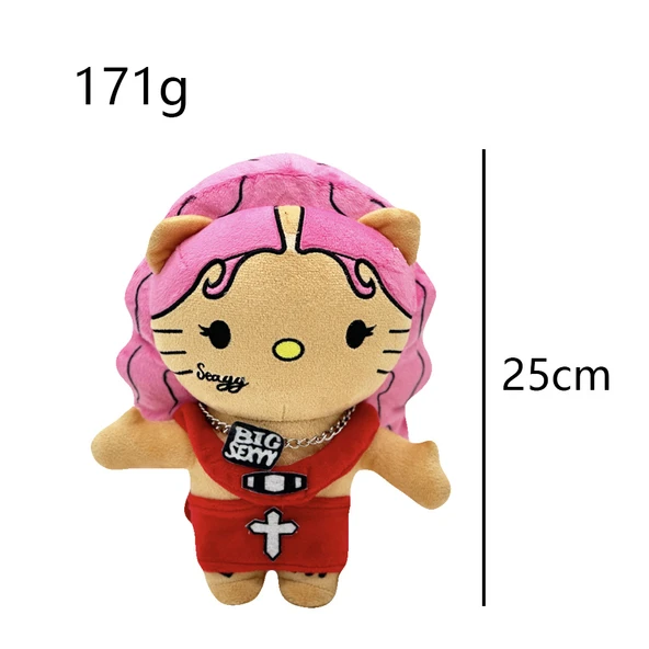 25cm Peluş Oyuncak Bebek Yastık - Pembe-Kırmızı