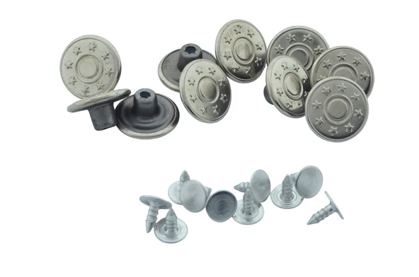 Küçük Boy 10 Adet Kot Pantolon Düğmesi, Jean Düğmesi Gümüş Nikel Renk 13mm