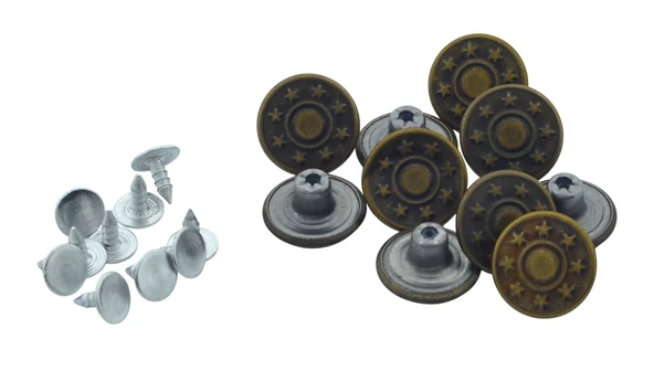 Küçük Boy 10 Adet Kot Pantolon Düğmesi, Jean Düğmesi Antik Sarı (bronz) 13mm
