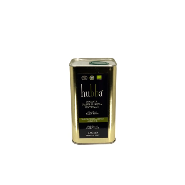 HUBBA ORGANİK NATUREL SIZMA ZEYTİNYAĞI 1 LT TENEKE