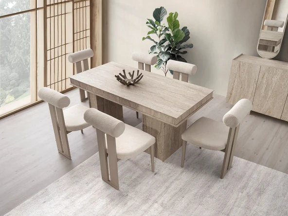 TRAVERTEN MDF YEMEK ODASI TAKIMI - 2