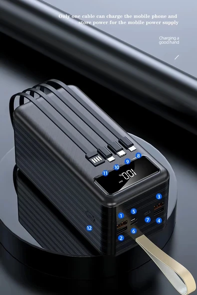 Acl Pw-94 80.000mAh Siyah LCD 1xMicro 2xTyp-C 4xUsb Port Taşınabilir Şarj Cihazı Powerbank - 5
