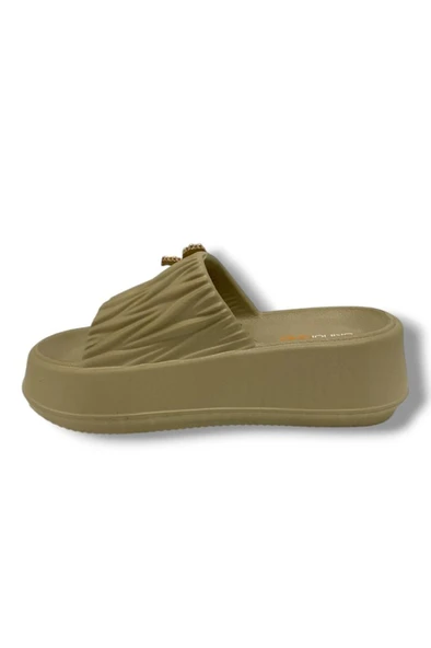 Akınal E462.Z.0001 Eva Anatomik İnci Taşlı Kurdele Kadın terlik - Resim 3