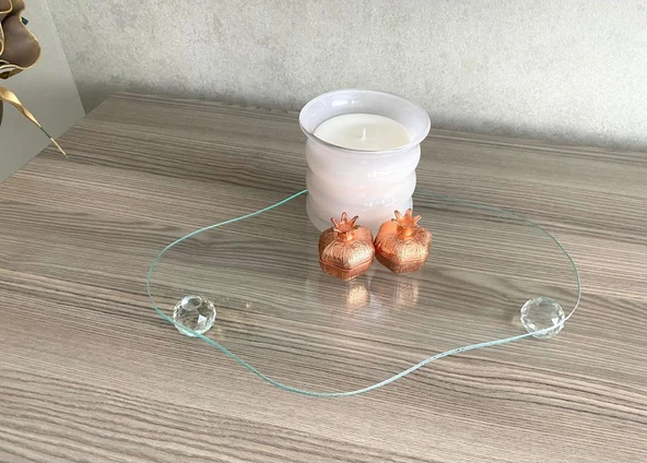 Cam Sunumluk sephpa üstü Pasta Tabağı kahve sunumu