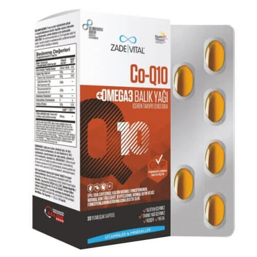 Zade Vital Co-Q10 Omega3 Balık Yağı 30 Kapsül