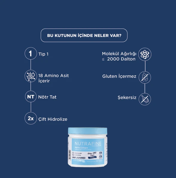 Marine Collagen Premium Kalite Katkısız Doğal Tatsız Ve Kokusuz %100 Çifte Hidrolize Kolajen