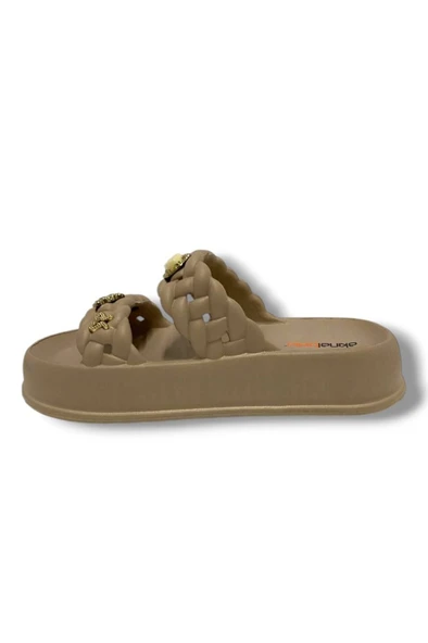 Akınal E423.Z.0001 Eva Anatomik Çift Bant Tokalı Kadın Terlik - Resim 3