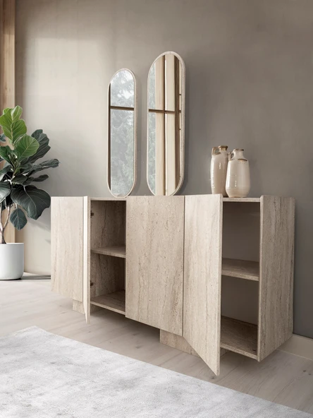 TRAVERTEN MDF KONSOL VE AYNA