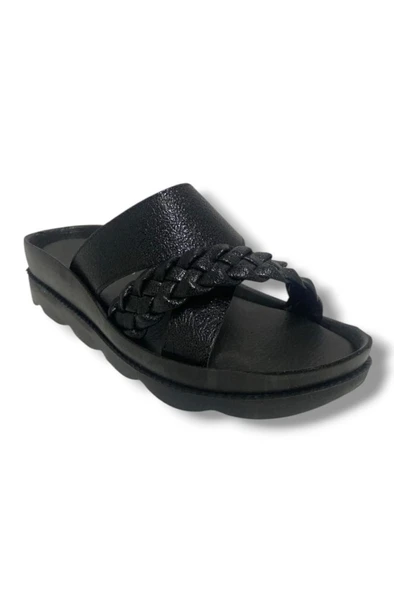 Voga 1729-25 Anatomik Kırışık Çapraz Örgü Bant Kadın Terlik ürün görseli 1