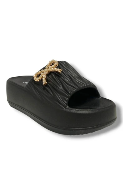 Akınal E462.Z.0001 Eva Anatomik İnci Taşlı Kurdele Kadın terlik - Resim 4