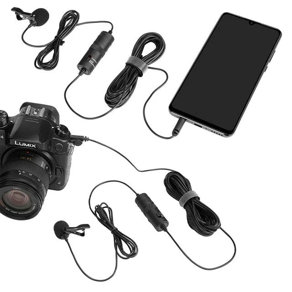 Haiki HK-401 Profesyonel Youtuber Kamera Telefon Yaka Mikrofonu (6 Metre Kablolu) - 4