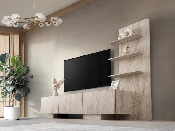 TRAVERTEN MDF TV ÜNİTESİ