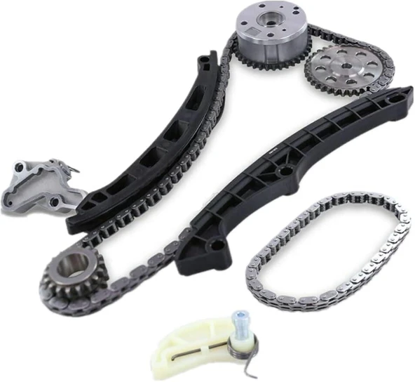 BORGWARNER EKSANTRİK ZİNCİR SETİ (7 PARÇA) VW GOLF-5 / GOLF-6 / JETTA / AUDI A3 / SEAT LEON (BAG/BLF/BLP/CAXA/CAVA 1.4TSI/1.6FSI) 04-13 Kırmızı S